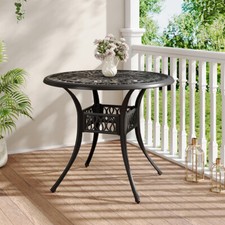 3 Pcs Cast Aluminum Bistro Set Garden Furniture Dining Table Chair Cast Aluminum