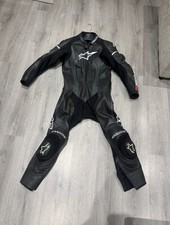 Alpinestars GP Force Leather 1PC Sports Motorcycle Track Race Suit - Black
