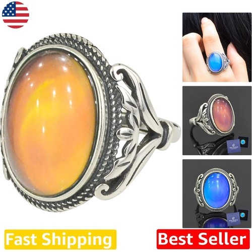 Sterling silver mood ring - mood, oval