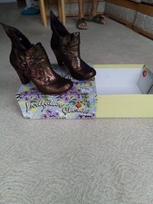 Iregular Choice MIAOW"Cat Boots" size 41 Brown Metalic Leather ExCond