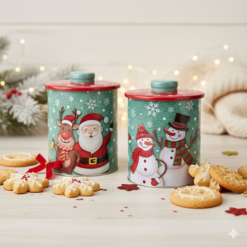Christmas biscuit tin barrel - christmas,