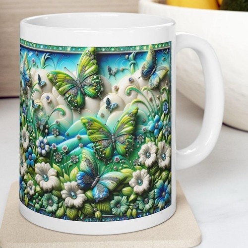 Green blue butterfly garden - butterfly,