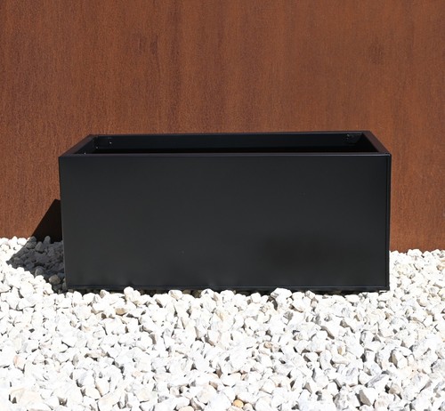 Black zinc trough - trough, planter
