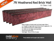 7ft RED BRICK WALL PRE-CUT