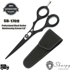 New Hairdressing Scissors Barber Salon Hair Cutting  Black 5.5" & Pouch