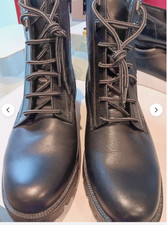 Gabor Black Leather zipped lace up  Biker Boots. Size 5. Eu 38 New