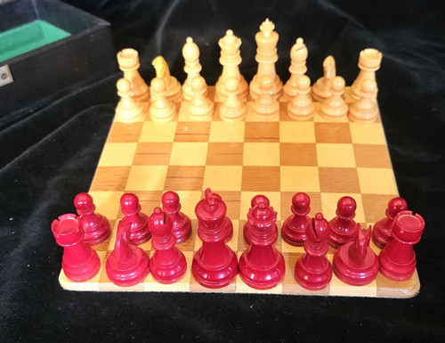 Chess bakelite red and white - chess,