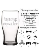 Personalised Engraved Pint Glass  Gift