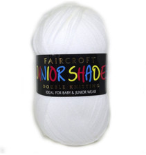 Woolcraft Faircroft Junior Shades DK Knitting Wool Yarn 500g - 10 White