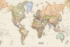 5X3FT LARGE MAP OF THE WORLD