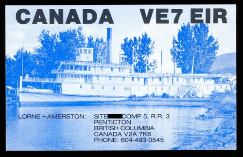Qsl radio card - card, ve7eir