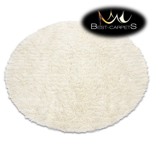 Round shaggy wool flokati rug - shaggy,