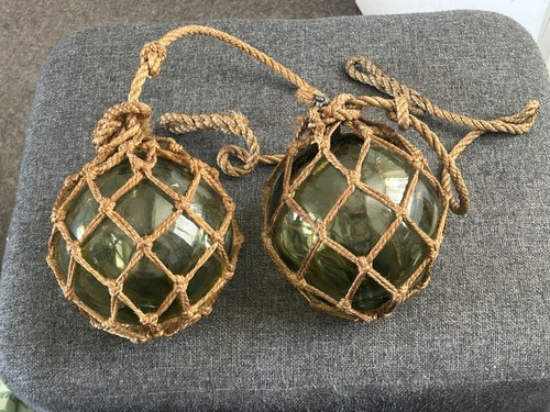 Vintage green glass fishing - vintage,