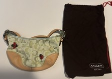 Coach 2005 Limited Edition Green Signature C Optic Ladybug Hobo Vintage Bag
