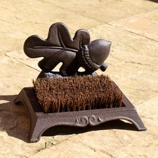 Cast Iron Acorn Boot Scraper Antique Rust Brown Dirt Mud Shoe Wellies Door Brush