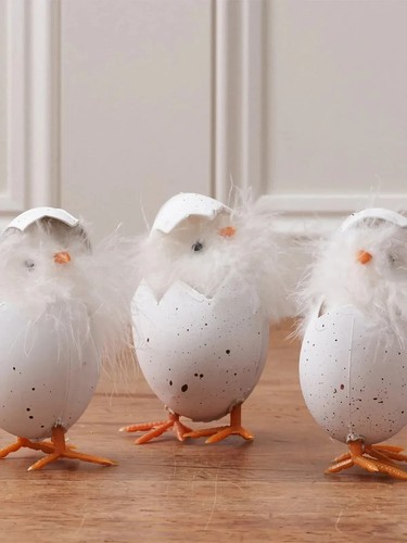 10cm standing white easter - white,