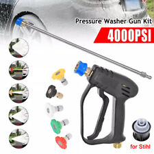 4000PSI High Pressure Washer Spray Gun Jet Lance Trigger Wash Water & 5 Nozzles
