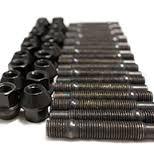 16 Wheel Stud Conversion kit Black Open Nuts 90mm (+25) fit bmw e30 (58mm Thread