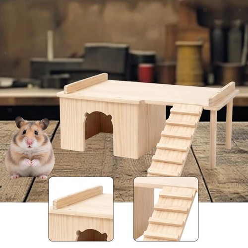 Wooden hamster hideout cage - wooden,