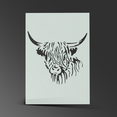 Highland cow stencil mylar - highland,
