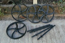 Cast Iron Wheels, set of 4 painted black