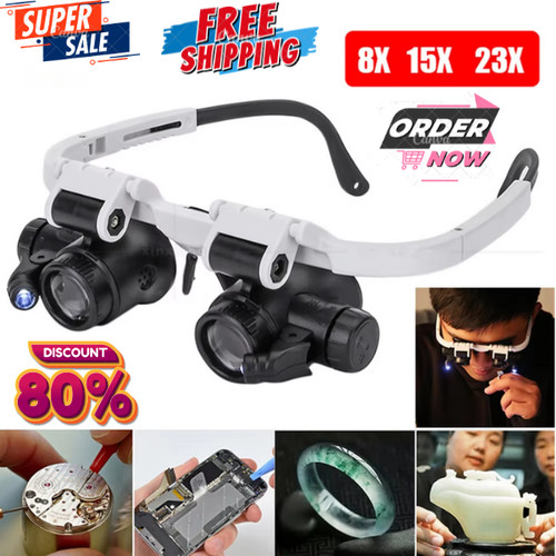 Head magnifier glasses - magnifier, led