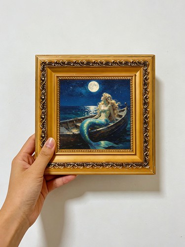 Mermaid wooden boat - mermaid, oil
