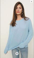 REFORMATION Cashmere Boyfriend Sweater SEASONAL BAYOU BLUE New Choose Sizes XS-M