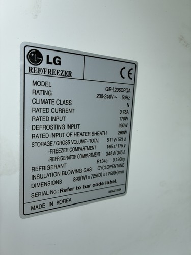 L206cpqa american fridge - lg,