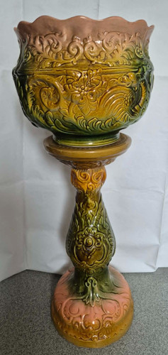 Vintage majolica jardiniere - vintage,