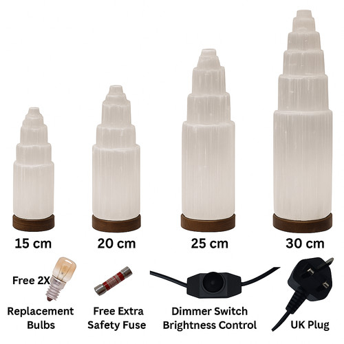 Selenite tower lamp with - lamp,