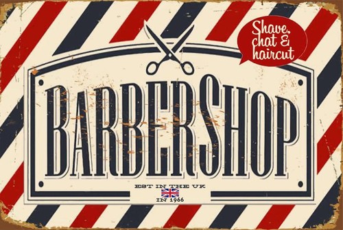 Barber shop retro metal - shop, sign