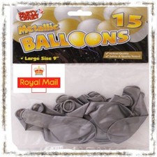Pack Of 15 Metallic Silver Balloons Party Birthday Balloon Wedding Decoration