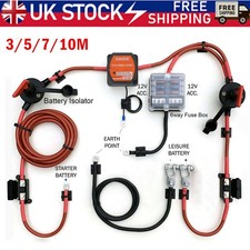 3/4/5/7/10m Ready Made Split Charge Kit 12v 140amp VSR Voltage Sense Relay