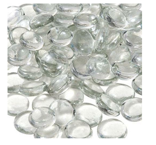 Clear glass pebbles - clear, beads