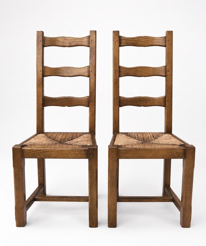 Solid oak french ladder back - 2,