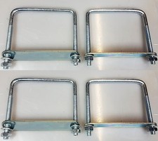 4 x square U-bolt Brackets for Boat trailer 120x120x10mm Nuts & Plate UBS-120C