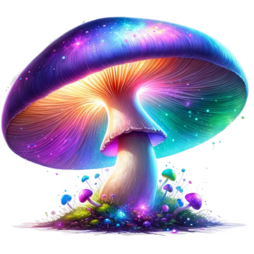 Bright neon mushroom vinyl - bright,