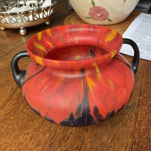 Abstract ceramic vase red - vase,