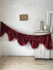 Valance for Ciel de lit Antique red and black fabric AMAZING TRIM passementerie