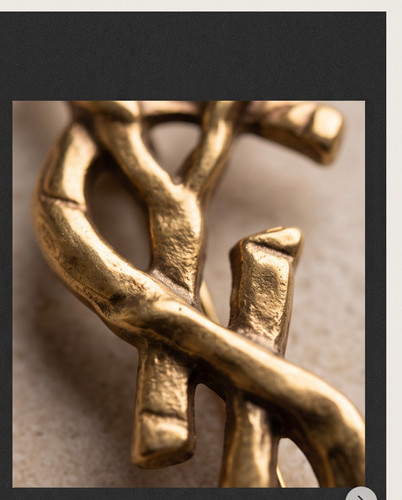 Vtg ysl brooch - ysl, logo