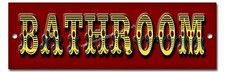 CIRCUS / FUNFAIR THEMED BATHROOM DOOR RETRO METAL SIGN - 8" x 2.5".HOME DECOR.