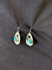 Silvertone Faux Turquoise