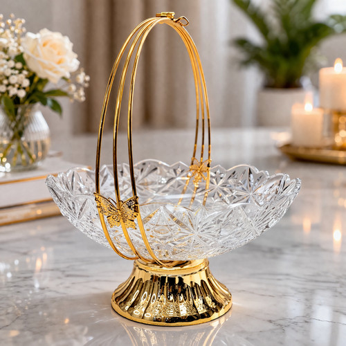 Elegant crystal glass fruit - glass,