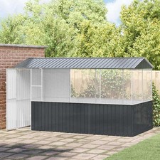 Outdoor Aviary Metal Bird Cage Walk-in Shed Enclosure for Birds Poultry