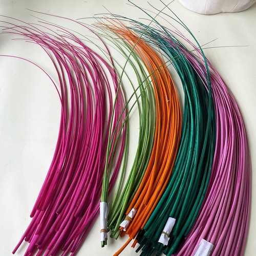 Stripped ostrich quill for hat - stripped,