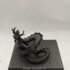 Solid Old Bronze Copper Statue Hand Carved Dragon