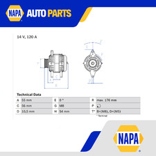 Alternator fits OPEL TIGRA R97 1.8 04 to 09 Z18XE Bosch 09195336 R1530025