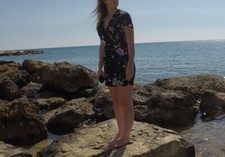 F&F playsuit navy floral size