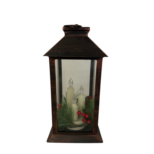 Lantern black 5cm battery - black, 28.5cm